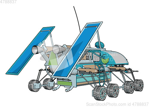 Image of Fantasy space rover vector illustration on white background