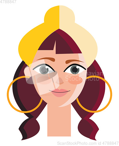 Image of Beautiful women wearing bandana vector or color illustration