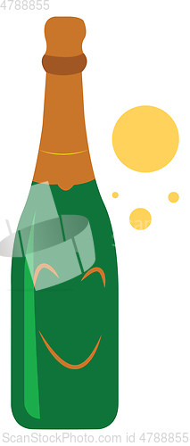 Image of A champagne smilling vector or color illustration