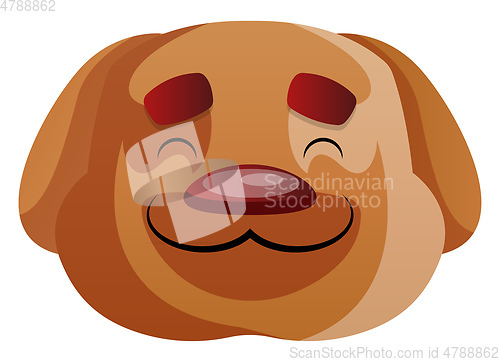 Image of Brown cartoon dog vector illustartion on white background