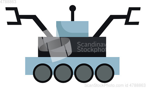 Image of Cartoon picture of a blue-colored rower vehicle vector or color 