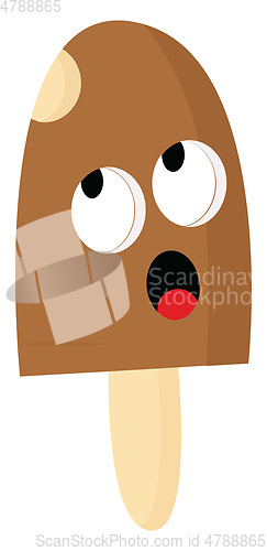 Image of A brown popsicle ice cream vector or color illustration