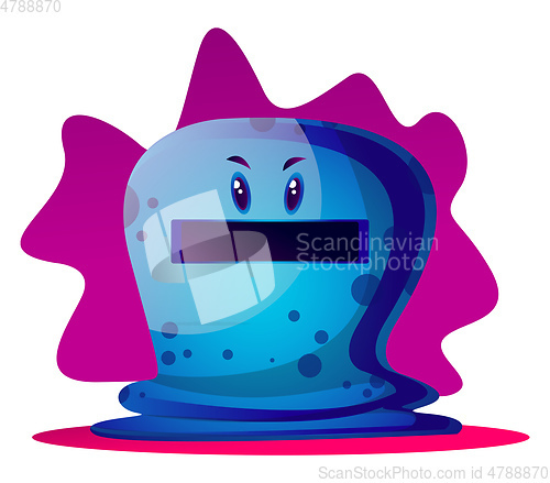 Image of Angry blue cartoon monster vector illustartion on white backgrou