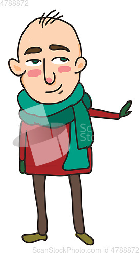 Image of Bald man vector or color illustration