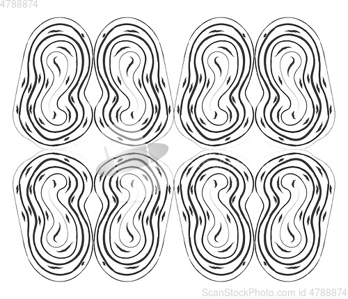 Image of Several closed curves vector or color illustration