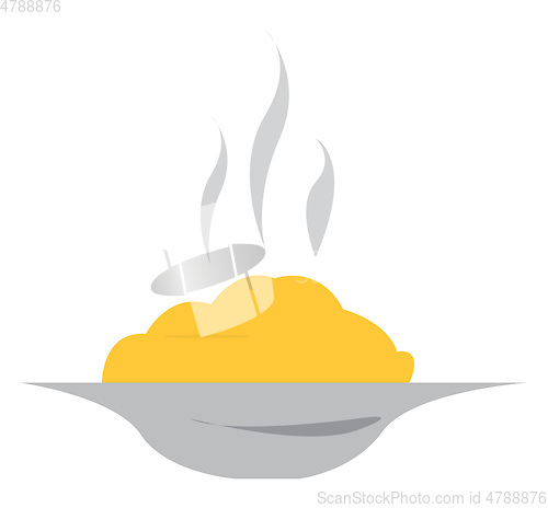 Image of A plate containing food vector or color illustration