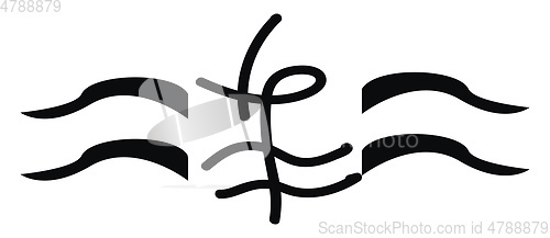 Image of Simple black and white tattoo sketch vector illustration on whit