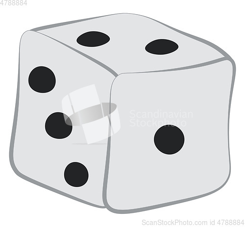 Image of A ready to roll ludo dice vector or color illustration