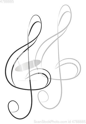 Image of Simple violin key vector illustration on white background 