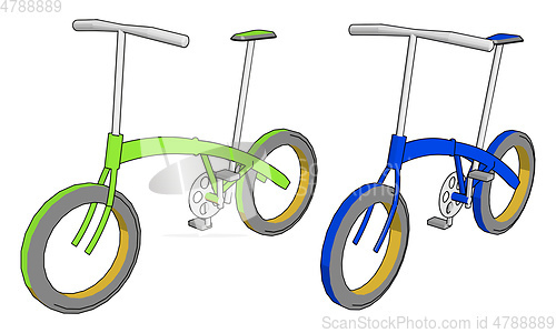 Image of simple and basic bike easy to handle vector or color illustratio