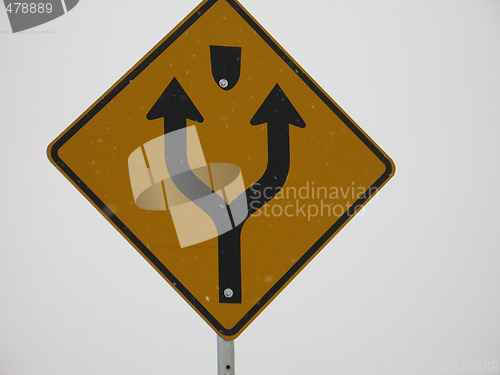 Image of split road sign