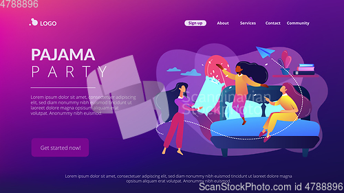 Image of Pajama party concept landing page.