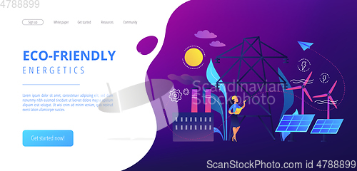 Image of Alternative energy concept landing page.