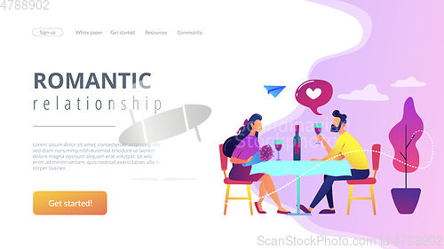 Image of Romantic date concept landing page.