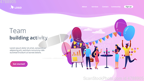 Image of Corporate party concept landing page.