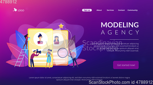 Image of Modeling agency concept landing page.