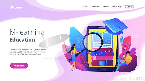 Image of Mobile learning concept landing page.