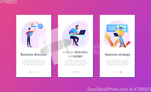 Image of Business direction app interface template.
