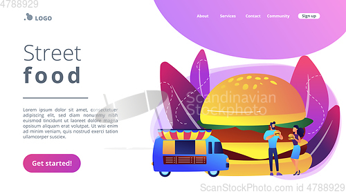 Image of Street food concept landing page.