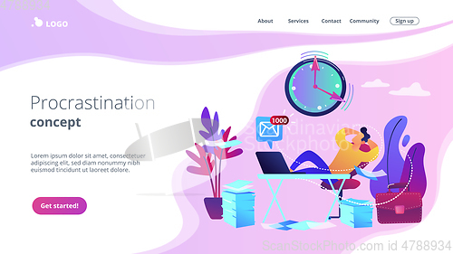 Image of Procrastination concept landing page.