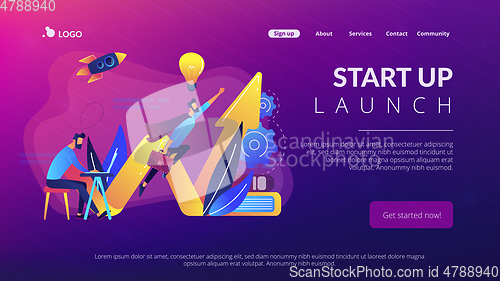 Image of Start up launch concept landing page.