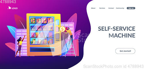 Image of Vending machine service concept landing page.