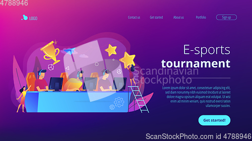 Image of E-sport tournament concept landing page.