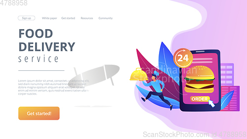 Image of Food delivery service concept landing page.