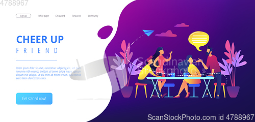 Image of Friends meeting concept landing page.
