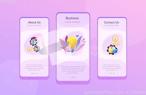 Image of Business trend analysis app interface template.