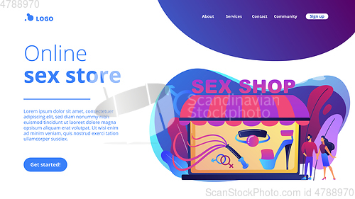 Image of Sex shop concept landing page.