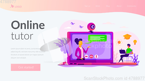 Image of Online tutor landing page template