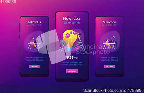 Image of New idea engineering app interface template.