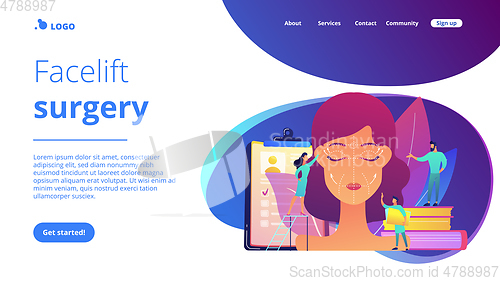 Image of Face lifting concept landing page.