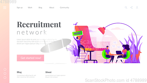 Image of Recruitment agency landing page template.