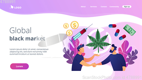 Image of Drug trafficking concept landing page.