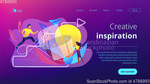 Image of Creative inspiration concept landing page.