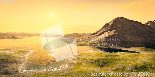 Image of sunset scenery landscape