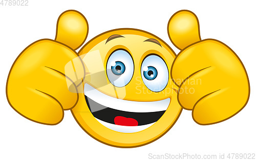 Image of laughing smilie with a thumbs up sign