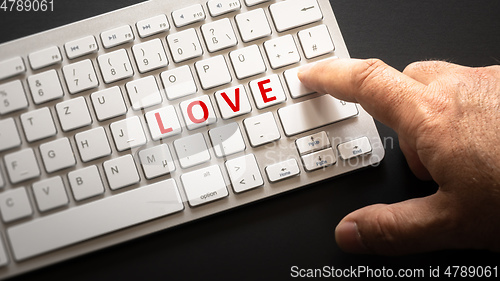 Image of keyboard with letters love