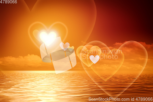 Image of sunset heart shape