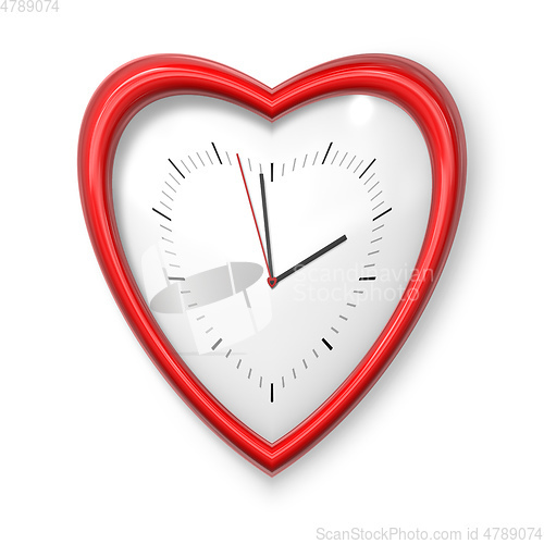 Image of red heart shape clock