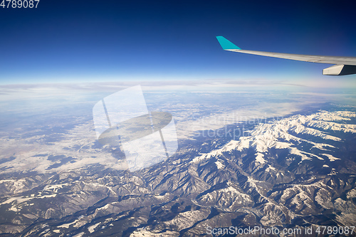 Image of flight over Asia Alps