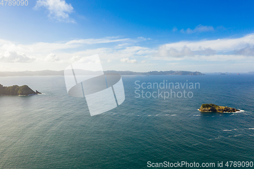 Image of aerial view of Hahei Beach New Zealand