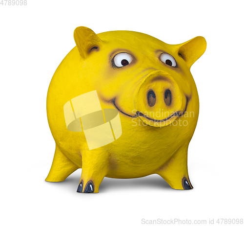 Image of funny yellow pig