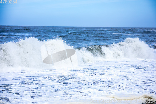 Image of stormy ocean scenery background