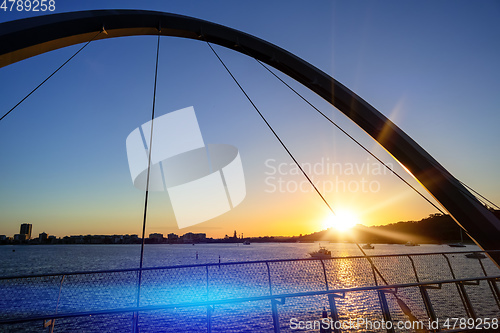 Image of Perth sunset scenery with bridge