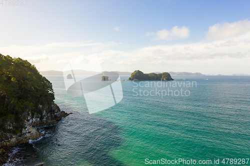 Image of aerial view of Hahei Beach New Zealand