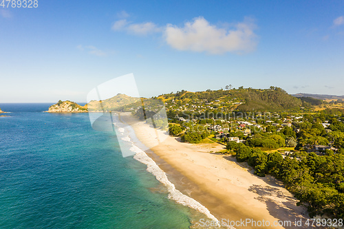 Image of aerial view of Hahei Beach New Zealand