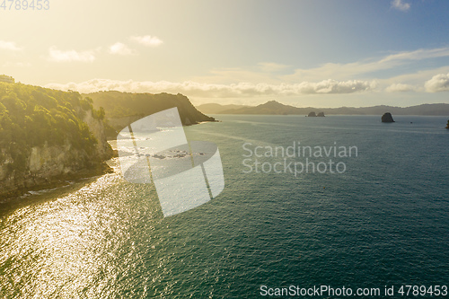 Image of aerial view of Hahei Beach New Zealand